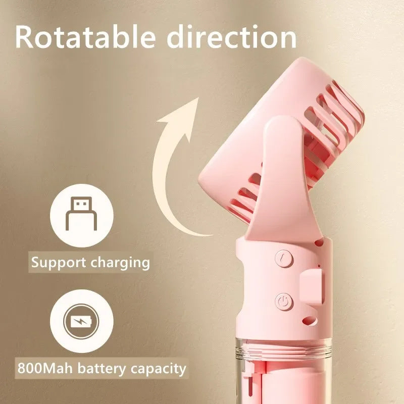 Portable Handheld Spray Fan 4-Speed Water Spray Mist Fan Summer Cooling Artifact USB Charging Summer Supplies Outdoor Mini Fan ™