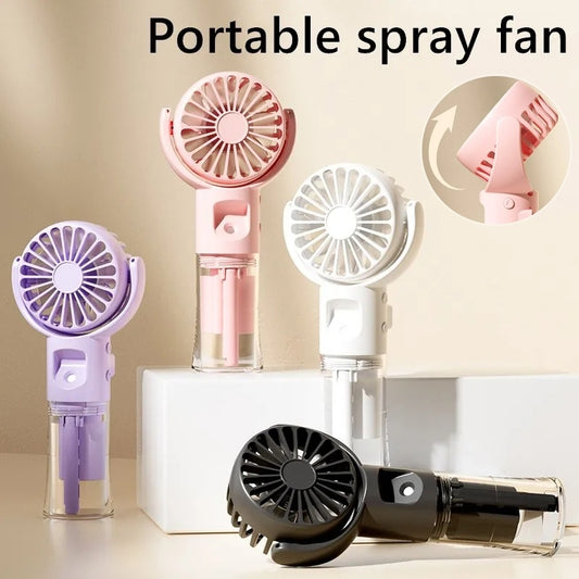 Portable Handheld Spray Fan 4-Speed Water Spray Mist Fan Summer Cooling Artifact USB Charging Summer Supplies Outdoor Mini Fan ™