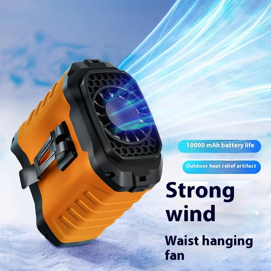 Waist Clip Fan with LED Display and Light Rechargeable Portable Hand-Free Fan for Belt Neck Desk Outdoor Power Bank™